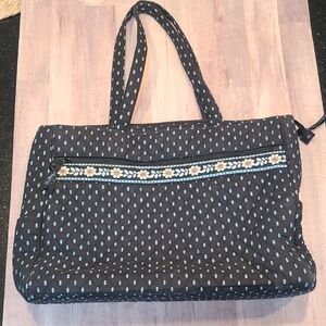Vera Bradley Black and Blue Floral Tote